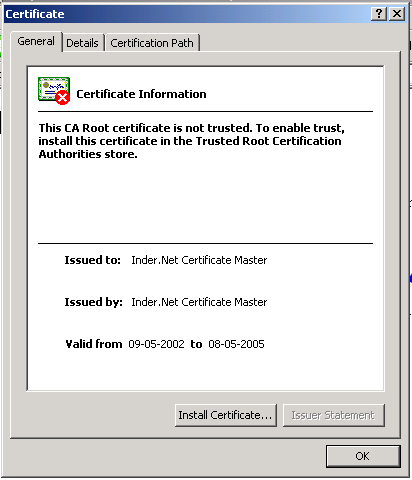 Installer certifikat